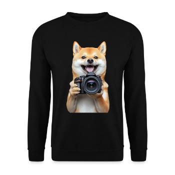Shiba Inu - Unisex Pullover - Schwarz - Vorne - Alina (178cm) & Michal (187cm)