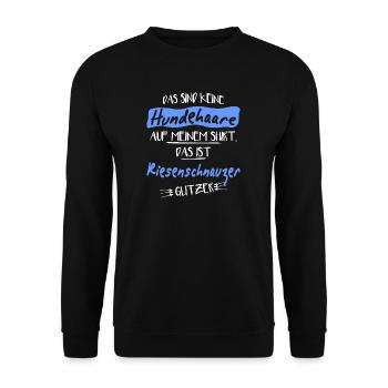 Es sind keine Hundehaare Riesenschnauzer - Unisex Pullover - Schwarz - Vorne - Alina (178cm) & Michal (187cm)