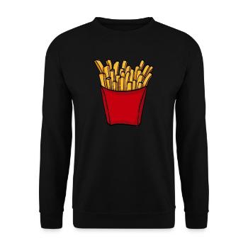 French fries fast food french fries love food - Unisex Sweatshirt - black - Front - Alina (178cm) & Michal (187cm)