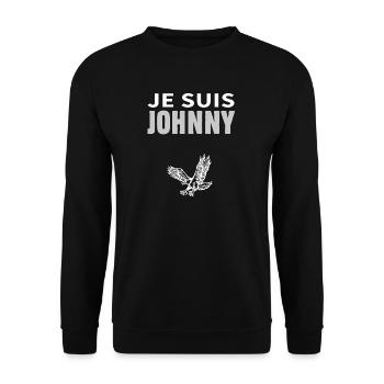 Je suis Johnny aigle - Sweat-shirt Unisexe - noir - Devant - Alina (178cm) & Michal (187cm)