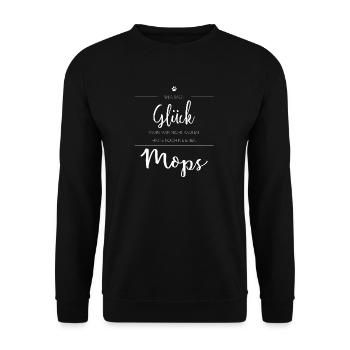 Mops Geschenk - Unisex Pullover - Schwarz - Vorne - Alina (178cm) & Michal (187cm)