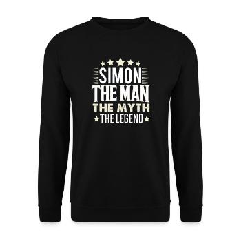 Simon - Unisex Pullover - Schwarz - Vorne - Alina (178cm) & Michal (187cm)