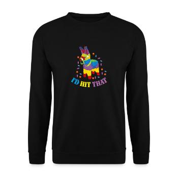 I'd hit that pinata mexico gift gift idea - Unisex Sweatshirt - black - Front - Alina (178cm) & Michal (187cm)