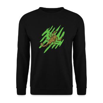 Scorpio zodiac sign with scissors and poison sting - Unisex Sweatshirt - black - Front - Alina (178cm) & Michal (187cm)