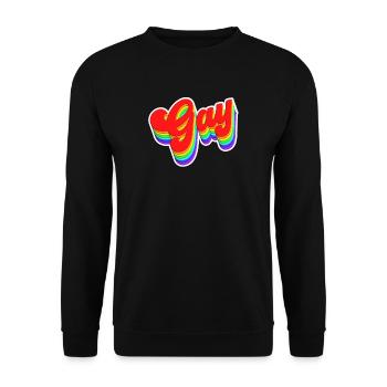 Regenbogen Gay Pansexuell Bi LGBTQ LGBT Geschenk - Unisex Pullover - Schwarz - Vorne - Alina (178cm) & Michal (187cm)