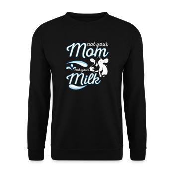 Ikke din mor, ikke mælk T-Shirt Cow Milk Vegan - Unisex sweater - sort - Foran - Alina (178cm) & Michal (187cm)