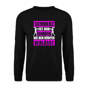 Frauen Boxen, Sport, Lifestyle, Selbstverteidigung - Unisex Pullover - Schwarz - Vorne - Alina (178cm) & Michal (187cm)