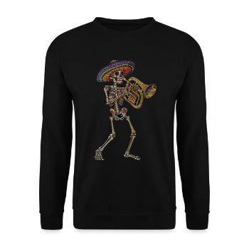 Tuba Squelette Mexicain - Sweat-shirt Unisexe - noir - Devant - Alina (178cm) & Michal (187cm)