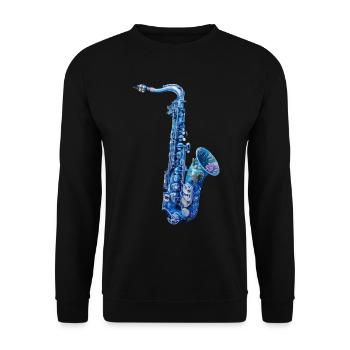 Saxophone Poisson - Sweat-shirt Unisexe - noir - Devant - Alina (178cm) & Michal (187cm)