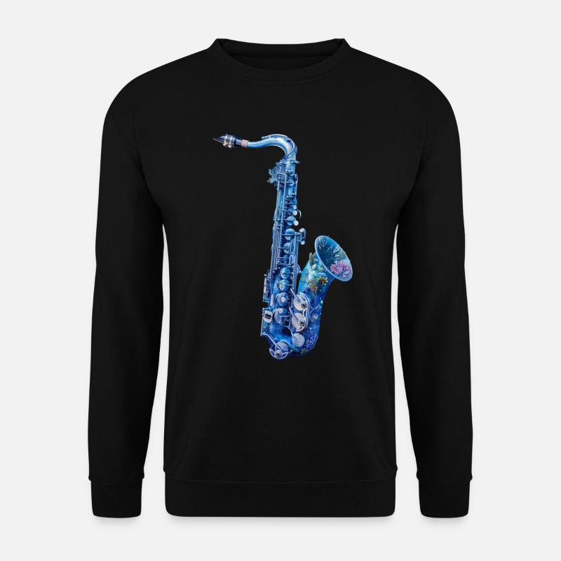 Fisch Saxophon - Unisex Pullover - Schwarz