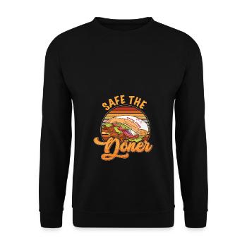 Save the Döner - Unisex Pullover - Schwarz - Vorne - Alina (178cm) & Michal (187cm)