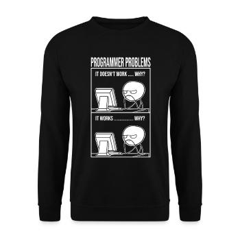 Programming problems funny computer scientist student - Unisex Sweatshirt - black - Front - Alina (178cm) & Michal (187cm)