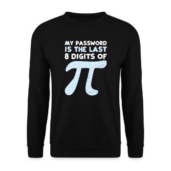 Mon mot de passe est les 8 derniers chiffres de Pi - Pi - Sweat-shirt Unisexe - noir - Devant - Alina (178cm) & Michal (187cm)