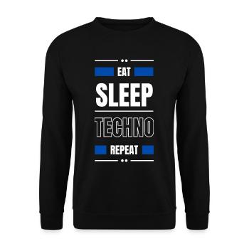 manger dormir techno répéter l’idée cadeau fête en disant - Sweat-shirt Unisexe - noir - Devant - Alina (178cm) & Michal (187cm)