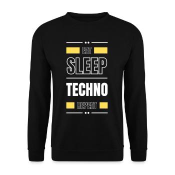 manger du sommeil techno répéter l’idée cadeau en disant fête - Sweat-shirt Unisexe - noir - Devant - Alina (178cm) & Michal (187cm)