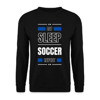 manger dormir soccer répéter l’idée cadeau en disant - Sweat-shirt Unisexe - noir - Devant - Alina (178cm) & Michal (187cm)