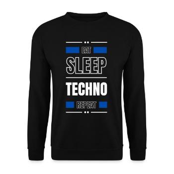 manger du sommeil techno répéter l’idée cadeau en disant fête - Sweat-shirt Unisexe - noir - Devant - Alina (178cm) & Michal (187cm)