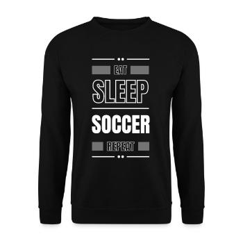 manger dormir soccer répéter l’idée cadeau en disant - Sweat-shirt Unisexe - noir - Devant - Alina (178cm) & Michal (187cm)