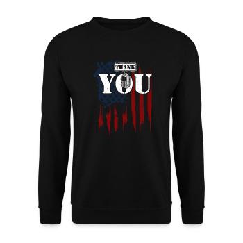 Merci - Vétéran - Sweat-shirt Unisexe - noir - Devant - Alina (178cm) & Michal (187cm)