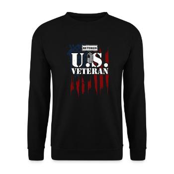Retired U.S. Veteran - Veteran - Unisex Sweatshirt - black - Front - Alina (178cm) & Michal (187cm)