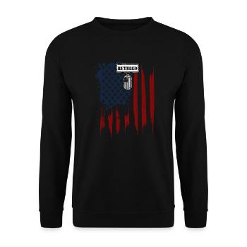 Retired - Veteran - Unisex Pullover - Schwarz - Vorne - Alina (178cm) & Michal (187cm)