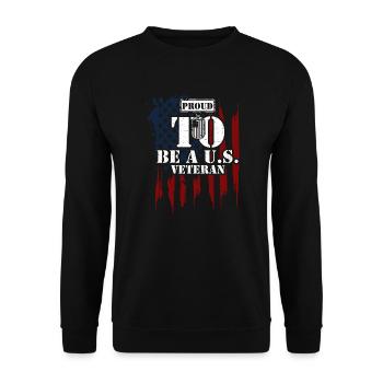 Proud To Be A U.S. Veteran - Unisex Sweatshirt - black - Front - Alina (178cm) & Michal (187cm)