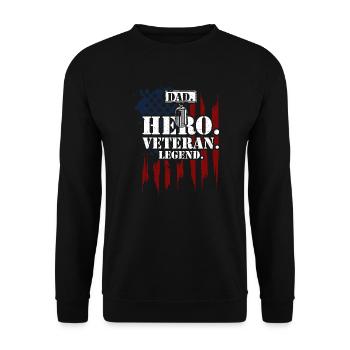 Dad. Hero. Veteran. Laying. - Unisex Sweatshirt - black - Front - Alina (178cm) & Michal (187cm)