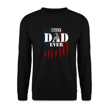 Best Dad Ever - Veteran - Unisex Sweatshirt - black - Front - Alina (178cm) & Michal (187cm)