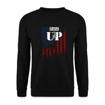 Purple Up - Veteran - Unisex Pullover - Schwarz - Vorne - Alina (178cm) & Michal (187cm)