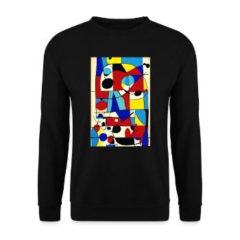 Abstrakte Kunst - Unisex Pullover - Schwarz - Vorne - Alina (178cm) & Michal (187cm)
