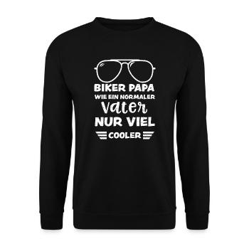 Biker Papa Wie Ein Normaler Vate... - Unisex Pullover - Schwarz - Vorne - Alina (178cm) & Michal (187cm)