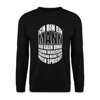 Geschenkidee Mann Freund Partner Vater - Unisex Pullover - Schwarz - Vorne - Alina (178cm) & Michal (187cm)