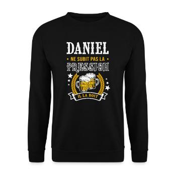 Daniel bière daniel cadeau Daniel fêtes - Sweat-shirt Unisexe - noir - Devant - Alina (178cm) & Michal (187cm)