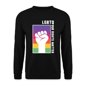 LGBTQ NOS DROITS COMPTENT / CSD Gay Lesbisch Schwul - Sweat-shirt Unisexe - noir - Devant - Alina (178cm) & Michal (187cm)
