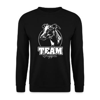TEAM WHIPPET Dogs Greyhounds Wilsigns - Unisex Sweatshirt - black - Front - Alina (178cm) & Michal (187cm)