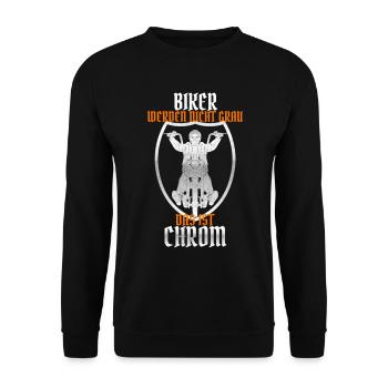 Biker Werden Nicht Grau Das Ist Chrom Motorrad - Unisex Pullover - Schwarz - Vorne - Alina (178cm) & Michal (187cm)