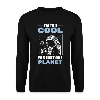 Astronautenplanet Luft- und Raumfahrtingenieure - Unisex Pullover - Schwarz - Vorne - Alina (178cm) & Michal (187cm)