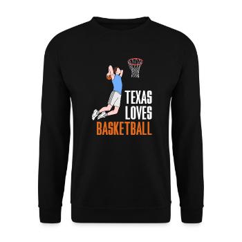 Texas basketball design for proud Texas fans - Unisex Sweatshirt - black - Front - Alina (178cm) & Michal (187cm)