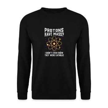 Les protons de physique ont une masse - Sweat-shirt Unisexe - noir - Devant - Alina (178cm) & Michal (187cm)