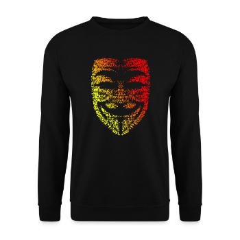 Guy Fawkes Maske - Unisex Pullover - Schwarz - Vorne - Alina (178cm) & Michal (187cm)