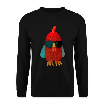 Cool Red Chicken Strong - Unisex Sweatshirt - black - Front - Alina (178cm) & Michal (187cm)