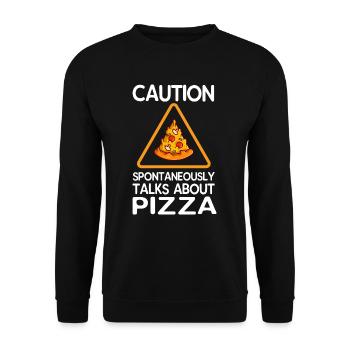 Pizza - Sweat-shirt Unisexe - noir - Devant - Alina (178cm) & Michal (187cm)