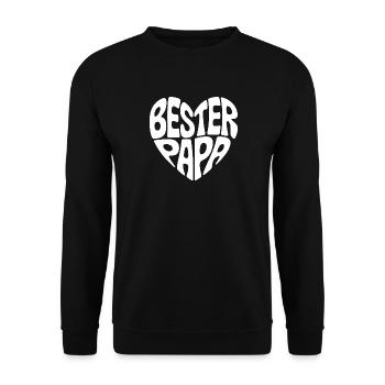 Bester Papa Herz - Unisex Pullover - Schwarz - Vorne - Alina (178cm) & Michal (187cm)
