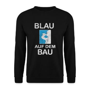 Blau auf dem Bau Handwerker Bauarbeiter Gruppe - Unisex Pullover - Schwarz - Vorne - Alina (178cm) & Michal (187cm)
