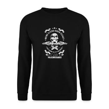 Anlagenmechaniker SHK - meine Eltern haben gesagt - Unisex Pullover - Schwarz - Vorne - Alina (178cm) & Michal (187cm)