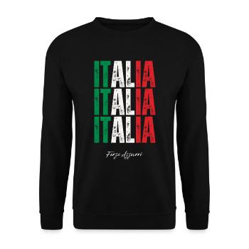 Flagge Italiens, italienischer Stolz - Unisex Pullover - Schwarz - Vorne - Alina (178cm) & Michal (187cm)
