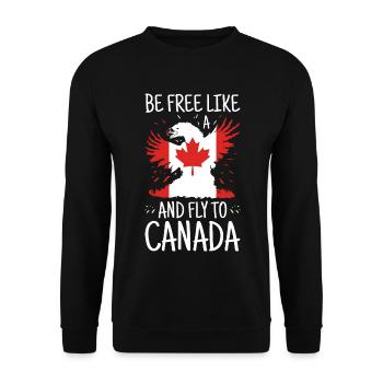 Drapeau du Canada Feuille d’érable Drapeau canadien Canada - Sweat-shirt Unisexe - noir - Devant - Alina (178cm) & Michal (187cm)