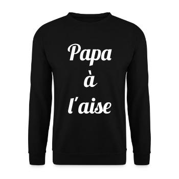 Papa à l'aise - Citation décontractante papa - Sweat-shirt Unisexe - noir - Devant - Alina (178cm) & Michal (187cm)
