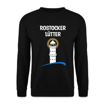 Rostocker Lütter Heimat Rostock Geschenk - Unisex Pullover - Schwarz - Vorne - Alina (178cm) & Michal (187cm)