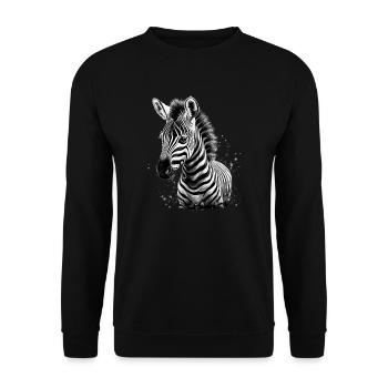 Zebra Afrika Tier - Unisex Pullover - Schwarz - Vorne - Alina (178cm) & Michal (187cm)